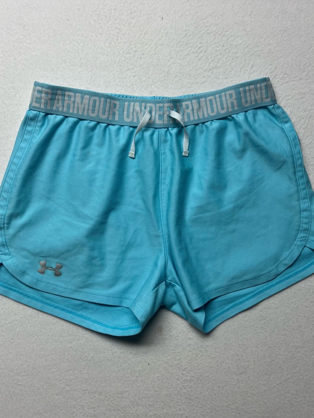 Under Armour Shorts Womens SM Small Light Blue Athletic Running Gym Training